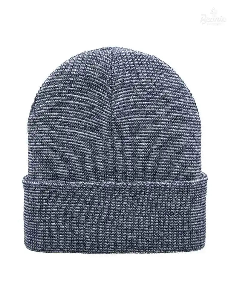 Cuffed Beanie - Circular knit  Winter Hat - Traditional - Fusion - Gray / Denim The Beanie Factory Custom, Personlize 