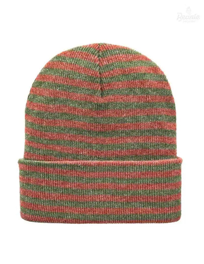 Cuffed Beanie - Circular knit  Winter Hat - Traditional - Roro - Burgundy / Green The Beanie Factory Custom, Personlize 