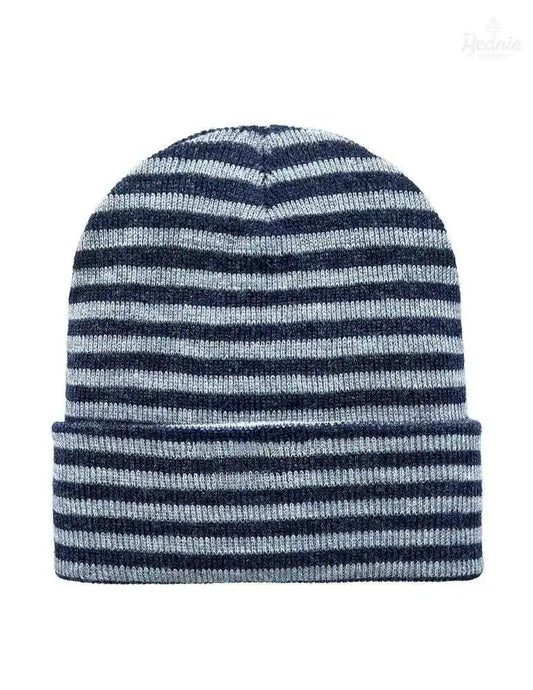 Cuffed Beanie - Circular knit  Winter Hat - Traditional - Roro - Gray / Denim The Beanie Factory Custom, Personlize 