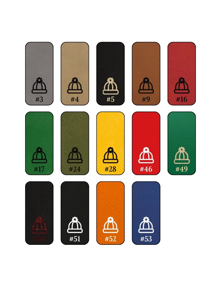 Set of color swatches with icons in various colors on a white background