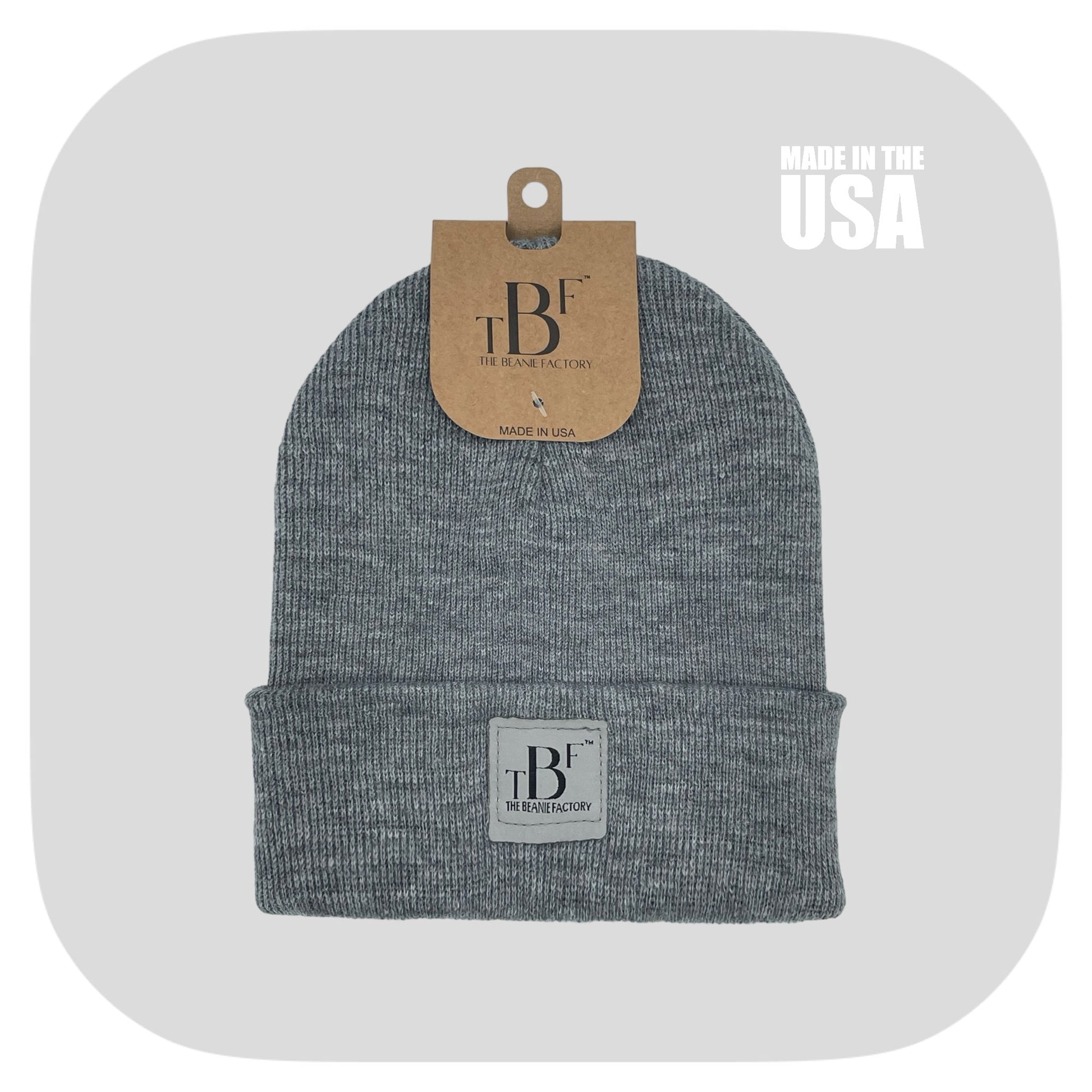 The Beanie Factory Cuffed Winter Hat, Made in U.S., Beige Beanie - The Beanie Factory