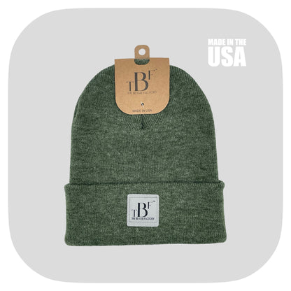 The Beanie Factory Cuffed Winter Hat, Made in U.S., Beige Beanie - The Beanie Factory