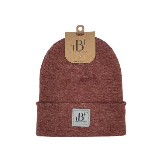 The Beanie Factory Cuffed Winter Hat, Made in U.S., Burgundy Beanie - The Beanie Factory