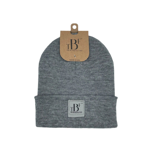 The Beanie Factory Cuffed Winter Hat, Made in U.S., Gray Beanie - The Beanie Factory