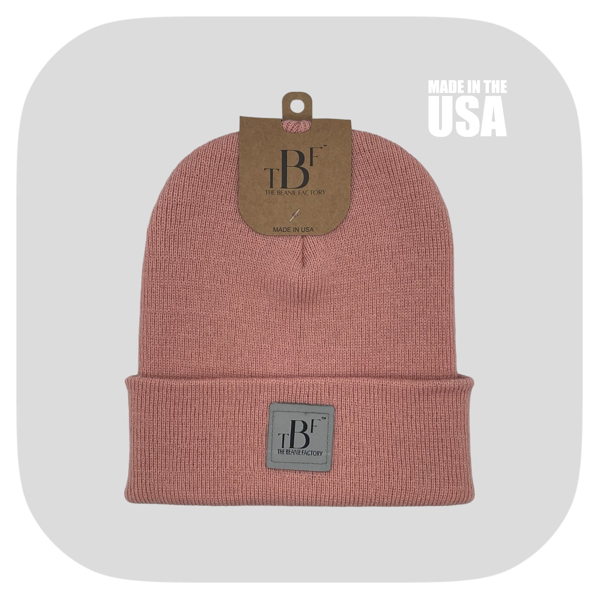 The Beanie Factory Cuffed Winter Hat, Made in U.S., Navy Beanie - The Beanie Factory